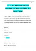 NATE AC Service Certification Questions and Answers Graded A+ |  latest Update
