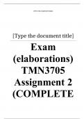 Exam (elaborations) TMN3705 Assignment 2 (COMPLETE ANSWERS) 2024 (655484)- DUE 7 June 2024 •	Course •	Teaching Natural Science and Technology - TMN3705 (TMN3705) •	Institution •	University Of South Africa (Unisa) •	Book •	Study and Master Natural Sciences