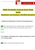 SNHD EMT & EMS PROTOCOLS TEST Study Guide Questions and Answers (2024 / 2025) (Verified Answers)
