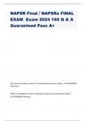 NAPSR Final / NAPSRx FINAL  EXAM Exam 2024 160 Q & A Guaranteed Pass A+