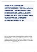 2024 3CX ADVANCED  CERTIFICATION / 3CX Academy,  Advanced Certification EXAM  2024 NEWEST ACTUAL EXAM  DETAILED 100 QUESTIONS AND  GUARANTEED ANSWERS  ALREADY GRADED A+