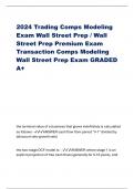 2024 Trading Comps Modeling  Exam Wall Street Prep / Wall  Street Prep Premium Exam Transaction Comps Modeling  Wall Street Prep Exam GRADED  A+