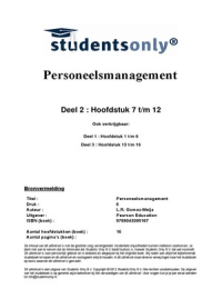 Samenvatting HRM H7 t/m H12