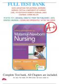 Test Bank for Davis Advantage for Maternal-Newborn Nursing: The Critical Components of Nursing Care, 4th Edition, Roberta Durham, Linda Chapman.