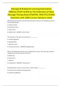 Massage & Bodywork Licensing Examination (MBLEx) STUDY GUIDE by The Federation of State Massage Therapy Board (FSMTB)- PRACTICE EXAM| Questions with 100% Correct Solutions Latest