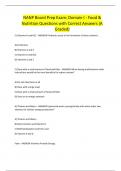 NANP Board Prep Exam: Domain I - Food & Nutrition Questions with Correct Answers (A Graded)