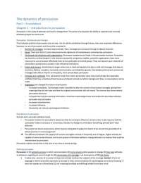 Summary The Dynamics of Persuasion, chapter 1-7 + 13 (readings week 1+2)