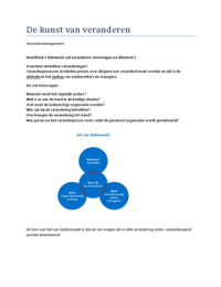 Samenvatting 'De kunst van veranderen' (verandermanagement)