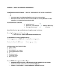 Samenvatting stof kennistoets Management & Organisatie