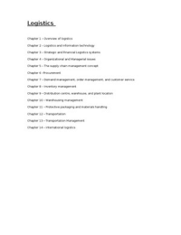 Advanced Logistics - Terms Block 4