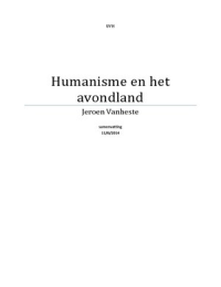 Humanisme en het avondland- Jeroen Vasheste