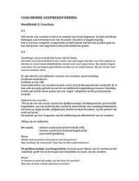 Samenvatting 'Coachende gespreksvoering' H2, H3, H8