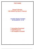 Test Bank for Drugs & Society, 14th Edition Hanson (All Chapters included)