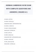 GERMAN CAMBRIDGE IGCSE EXAM  WITH COMPLETE QUESTIONS AND  ANSWERS { GRADED A+} 