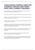 STATE BOARD FUNERAL DIRECTOR (FUNERAL SERVICE LAW) EXAM WITH 100% CORRECT ANSWERS