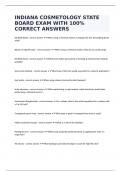 INDIANA COSMETOLOGY STATE BOARD EXAM WITH 100% CORRECT ANSWERS