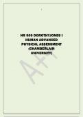 NR 509 DOROTHYJONES I  HUMAN ADVANCED  PHYSICAL ASSESSMENT  (CHAMBERLAIN  UNIVERSITY)