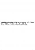 Solution Manual for Financial Accounting 11th Edition Robert Libby, Patricia Libby, Frank Hodge