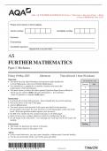 AQA AS FURTHER MATHEMATICS Paper 2 Mechanics Question Paper + Mark scheme [MERGED] June 2023