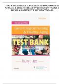TEST BANK EBERSOLE AND HESS’ GERONTOLOGICAL NURSING & HEALTHYAGING 5TH EDITION BY THERIS A. TOUHY, & KATHLEEN F JET CHAPTER 1-28.