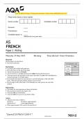 AQA AS FRENCH Paper 2 Writing Question Paper + Mark scheme [MERGED] June 2023