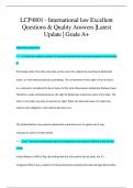 LCP4801 - International law Excellent  Questions & Quality Answers |Latest  Update | Grade A+