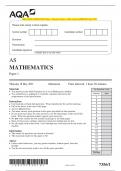 AQA AS MATHEMATICS Paper 1 Question Paper + Mark scheme [MERGED] June 2023