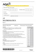 AQA AS MATHEMATICS Paper 2 Question Paper + Mark scheme [MERGED] June 2023