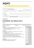 AQA A-level FURTHER MATHEMATICS Paper 1 Question Paper + Mark scheme [MERGED] June 2023