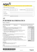 AQA AS FURTHER MATHEMATICS Paper 2 Statistics Question Paper + Mark scheme [MERGED] June 2023