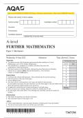 AQA A-level FURTHER MATHEMATICS Paper 3 Mechanics Question Paper + Mark scheme [MERGED] June 2023