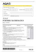 AQA A-level FURTHER MATHEMATICS Paper 3 Statistics Question Paper + Mark scheme [MERGED] June 2023