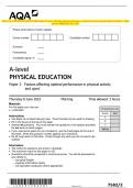 AQA A-level PHYSICAL EDUCATION Paper 2 Factors affecting optimal performance in physical activity and sport Question Paper + Mark scheme [MERGED] June 2023