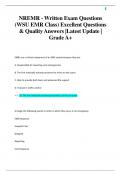 NREMR - Written Exam Questions  (WSU EMR Class) Excellent Questions  & Quality Answers |Latest Update |  Grade A+