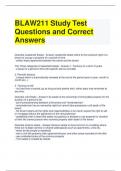 Bundle For BLAW211 Study Test Questions and Correct Answers