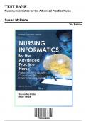 Test Bank: Nursing Informatics for the Advanced Practice Nurse, 2nd Edition by Susan McBride - Chapters 1-30, 9780826140456 | Rationals Included