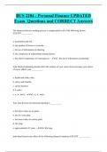 BUS 2204 - Personal Finance UPDATED  Exam Questions and CORRECT Answers