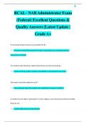 RCAL - NAB Administrator Exam  (Federal) Excellent Questions &  Quality Answers |Latest Update |  Grade A+