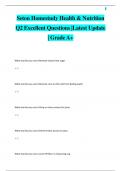 Nutrition and Health Excellent Questions & Quality Answers |Latest Update | Grade A+ Pack