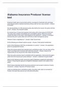 Alabama Insurance Producer license test 100% solved