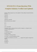 ICD-10-CM (1) Exam Questions With Complete Solutions (Verified And Updated)