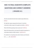 NOS 110 FINAL EXAM WITH COMPLETE  QUESTIONS AND CORRECT ANSWERS  { GRADED A+} 