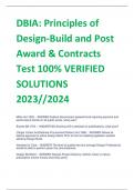 DBIA: Principles of Design-Build and Post Award & Contracts Test 100% VERIFIED SOLUTIONS 2023//2024