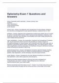 Optometry-Exam 1 Questions and Answers /Graded A