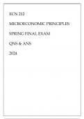 (ASU) ECN 212 MICROECONOMIC PRINCIPLES COMPREHENSIVE EXAM GUIDE 2024