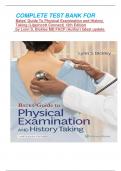 COMPLETE TEST BANK FOR Bates' Guide To Physical Examination and History Taking (Lippincott Connect) 13th Edition   by Lynn S. Bickley MD FACP (Author) latest update 