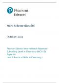 Pearson Edexcel International Advanced Subsidiary (AS) In Chemistry Paper 1 2023 Mark Scheme (WCH13/01 Unit 3: Practical Skills in Chemistry I)