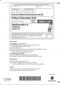 PEARSON EDEXCEL MATHEMATICS A GCSE QUESTION PAPER 2H NOVEMBER 2023 (4MA1/2H).