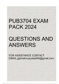 PUB3704 Exam pack 2024(Questions and answers)