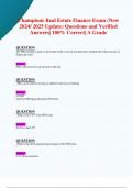 Champions Real Estate Finance Exam (New 2024/ 2025 Update) Questions and Verified  Answers| 100% Correct| A Grade 